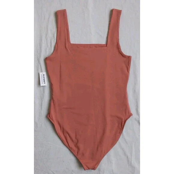 3 Old Navy Square Neck Tank Top Bodysuit Pink Orange Green Women’s Size M - Picture 10 of 14